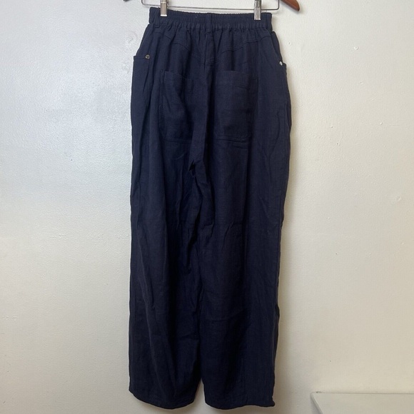 L.F. Markey Fergus Trouser // navy blue // 100% linen - Picture 4 of 8